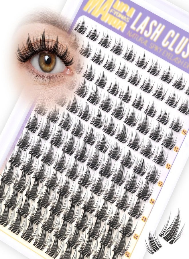 Fyonas Manga Lash Clusters Fairy Cluster Eyelashes D Curl 10-16mm Spiky Anime Cluster Eyelash Extensions Natural Look 120Pcs Wispy Individual Lashes with Invisible Band for Beginners (Anime) - Image 1